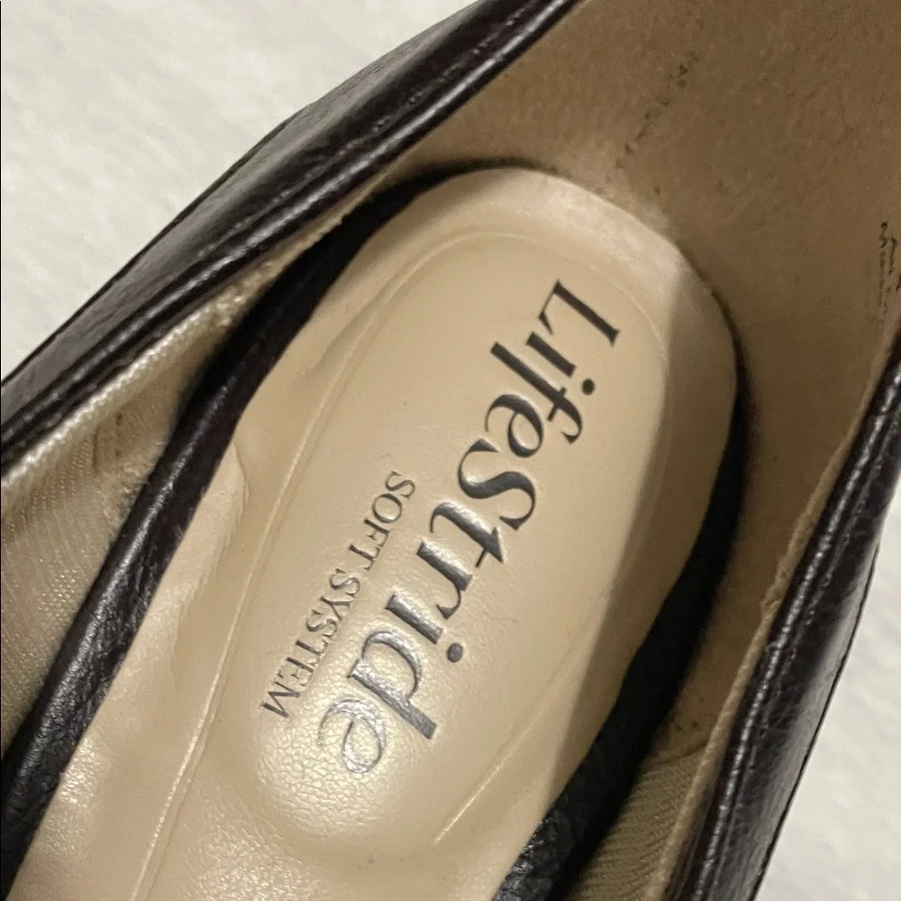 LifeStride Brown Mary Jane Heels Low Heel Pump Sz 5.5M - Picture 9 of 11